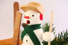 可愛らしい作風の煙り出し雪だるま