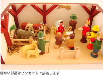 細かい部品はピンセットで接着します